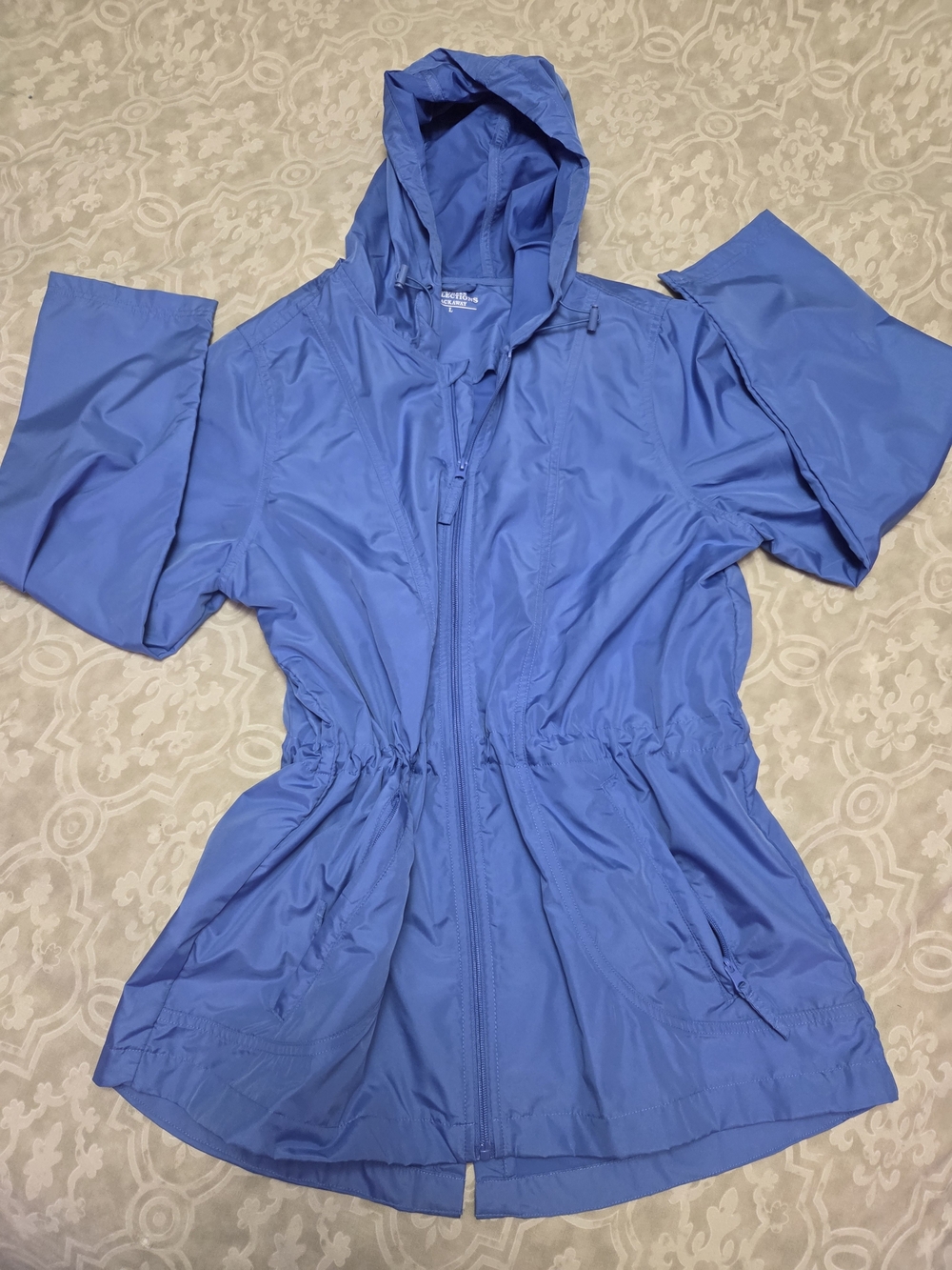 Northern Reflections Blue Hooded Utility Jacket with Cinched Waist